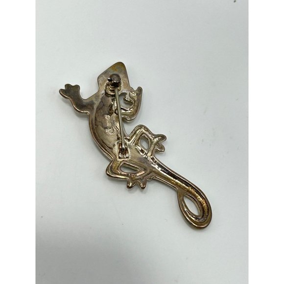 Carolyn Pollack Relios Sterling Silver Multistone Inlay Lizard Brooch Southwest - Picture 6 of 8